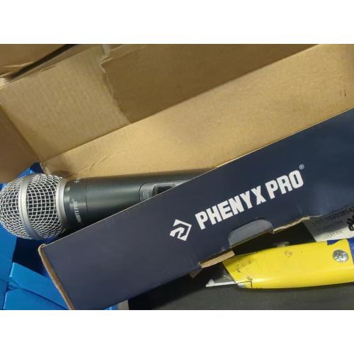 Phenyx Pro Professional Wireless Microphone, UHF Dynamic Mic, Metal Cordless Mic, Handheld Microphone for PTU-71/PTU-7000/PTU-6000 with Selectable Frequencies (PWH-7)