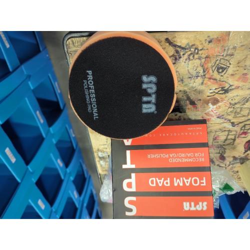 Orange Light Cut Pad, Buffing Polishing Pads, SPTA 3Pcs 6.5 Inch Face for 6 Inch 150mm Backing Plate Compound Buffing Sponge Pads for Car Buffer Polisher Compounding, Polishing and Waxing -X00224Y6O3