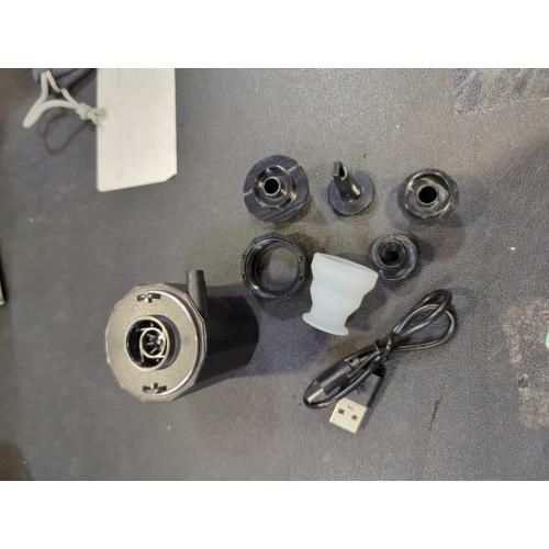 Black Portable Air Pump for Inflatables - 4.5Kpa Mini Powerful Air Mattress Pumps with Camping Light & Nozzles, Rechargeable Inflator Deflator Machine for Pool Float Sleeping Pad Vacuum Storage Bags