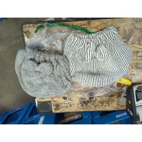 Microfiber Hair Towel Wrap, Soft Absorbent & Quick Drying Cap Set for Curly Thick Hair, Women & Girls - 2 Pcs (Stripe & Gray)