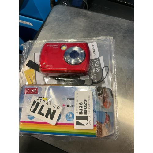 Polaroid IS048 Waterproof Instant Sharing 16 MP Digital Portable Handheld Action Camera, Red