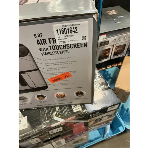 Bella PRO - 6-qt. Touchscreen Air Fryer - Stainless Steel