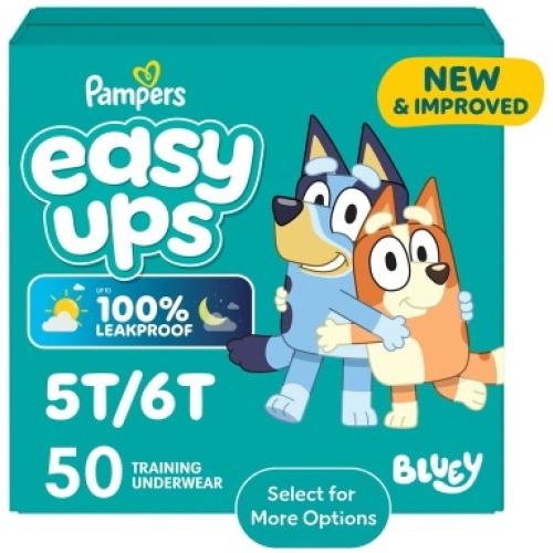 Pampers Easy Ups Bluey Potty Training Pants Boys Size 5T-6T, 50 Count