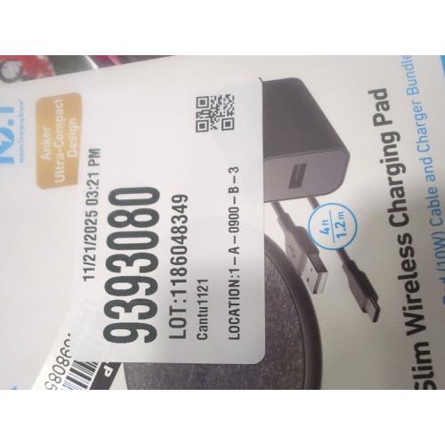 Anker 10W Wireless Charging Pad with 4' Cable and 18W Wall Charger - Black