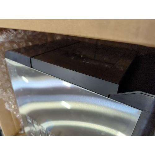 GREY AND BLACK Gevi V2.0 Countertop Gemi Nugget Ice Maker | Self-Cleaning Pellet Ice Machine | Stainless Steel Housing |16.7''H Fits Perfectly Under Wall Cabinet | Silver with Viewing Window