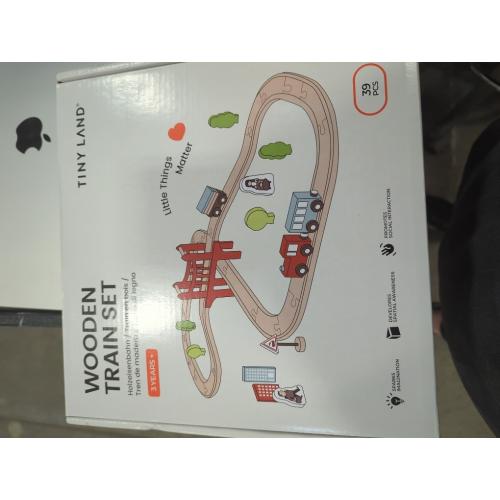 Tiny Land Wooden Train Set for Toddler - with Wooden Tracks Compatible with Major Brands - Expandable, Changeable-Train Toy for 3 4 5 Years Old Girls & Boys