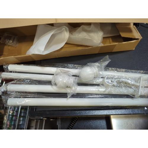 2 Pack White Curtain Rods for windows 32 to 48 inch, 5/8 inch Splicing Heavy Duty Metal Curtain Rod Set with Brackets