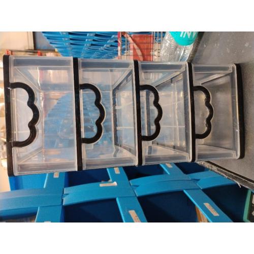 Desktop Organizer with 4 Drawers, Clear Plastic Storage Drawer Unit, Small Desk Organizer Storage Box, Durable Storage Bin Container Case for Countertop Stationery Pens Makeup Office Supplies