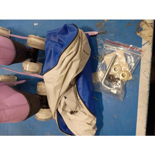 Roller Skates for Women and Men Cowhide High-Top Shoes Classic Double-Row Roller Skate Four-Wheel Roller Skates for Men Girls Unisex Size 35