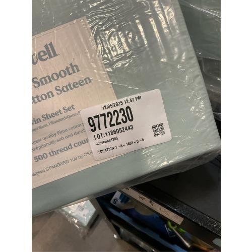 Nestwell Pima Cotton Sateen 500-Thread-Count Twin Sheet Set in Twilight Blue