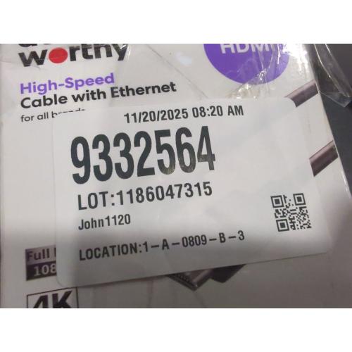 HDMI High Speed Cable with Ethernet 10' Cable - dealworthy™ Black: 10ft Male-to-Male AV Cable