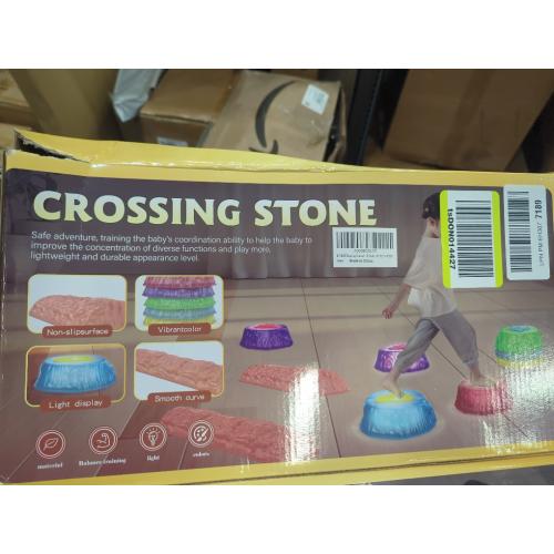 Set of 8 Stepping Stones for Kids - 8Pcs Non-Slip Plastic Stepping Stones with LED Lights, Preschool Balance & Gross Motor Skills Game Toys, for Toddlers 3 Years Up, Outdoor & Indoor