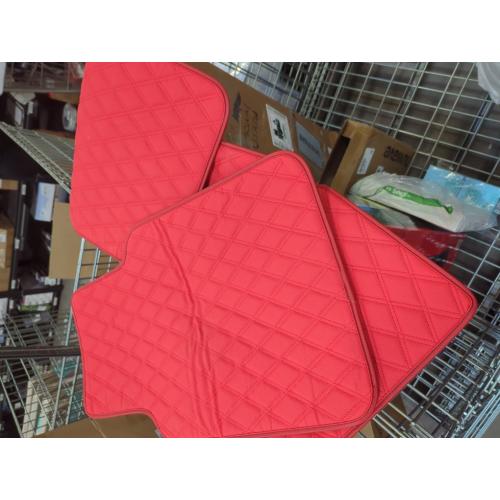 Car Mats, Diamond Design Faux Leather Automotive Floor Mats, Built-in Heel Pad, Stylish Floor Mats for Cars Truck Van SUV(4 Pieces, Beige)