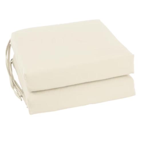 2pk Blazing Needles Indoor 16 x 16 Twill Chair Cushion, Natural
