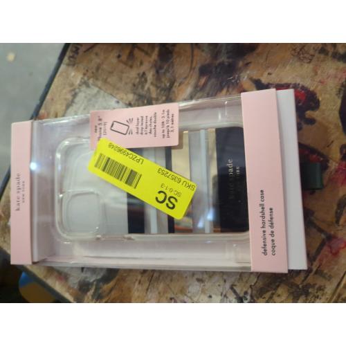 kate spade new york Defensive Hardshell Case (1-PC Comold) for iPhone 11 Pro, Park Stripe Gold Foil/Black/Cream/Cream Bumper/Clear