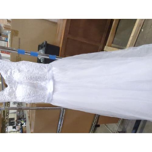 SOLOVEDRESS Size 12 Women's Elegant Lace Wedding Dress A Line Tulle Beach Bridal Gowns Cap Sleeves with Train