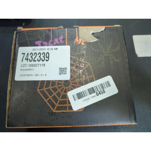 Orange & Purple EAMBRITE Halloween Spider Web Lights with 84LED Orange/Purple Lights, Light up Cobweb with Black Spider, Halloween Decorations for Room Proch Window Garden Indoor and Outdoor