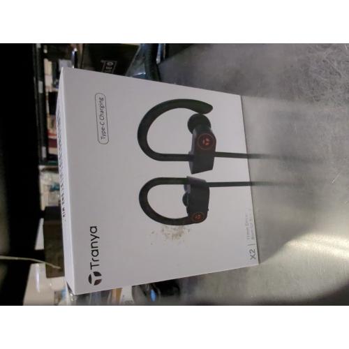 TRANYA X2 Wireless Sports Earbuds Bluetooth Headphones with 12 H Playtime Type-C Charging, 11mm Driver for Premium Sound, IPX5 Waterproof for Workout Sports