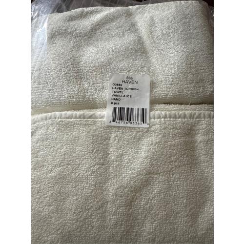 Haven Turkish Cotton Hand Towel in Vanilla Ice - set of 6
