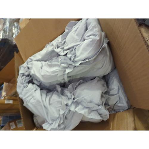 Linen Double Ruffle Duvet Cover Set, French Linen Bedding Set Shabby Chic Ruffled Duvet Cover with Extra Long Ruffles, Queen King Cal King 3 PCS Set (Grape, US King)