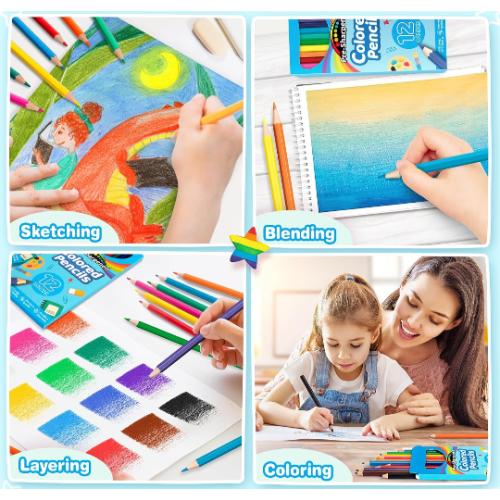 12pk Colored pencils for kids.