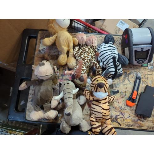 6Pieces Safari Stuffed Animals Plush Jungle Animal Toys 9.8 Inch Zoo Stuffed Animals