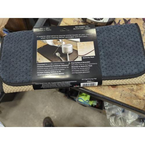 All-Clad Premium Reversible Dish Drying Mat for Kitchen: 16 x 28 Ultra-Absorbent, Long-Lasting, No Condensation, and Oversized for Large Pots and Pans - 2 Pack, Black