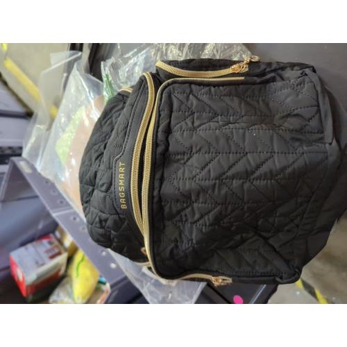 BAGSMART Travel Toiletry Bag, Large Wide-open Travel Bag for Toiletries, Makeup Cosmetic Travel Bag with Handle-Black