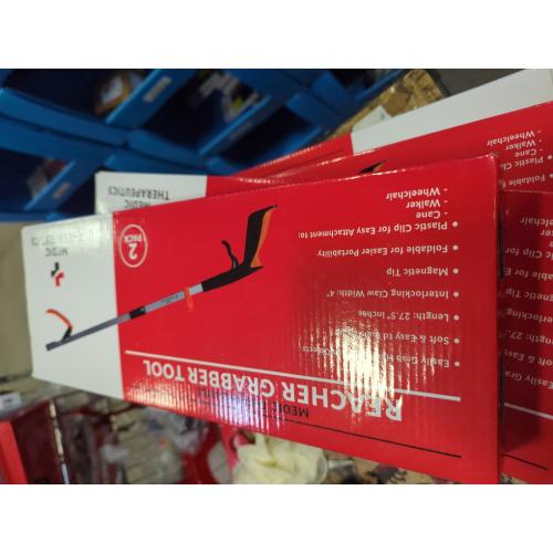 Medic Therapeutics 2-Pack Extra Long Reacher Grab Tool W/ Magnetic Ti. Lightweight with a Strong Grip and Easy Attachment to Canes  Walkers  and Wheel