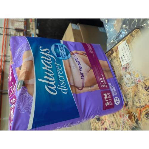 Always Discreet Incontinence Underwear for Women Maximum Absorbency, S/M, 42 Count (Packaging May Vary)