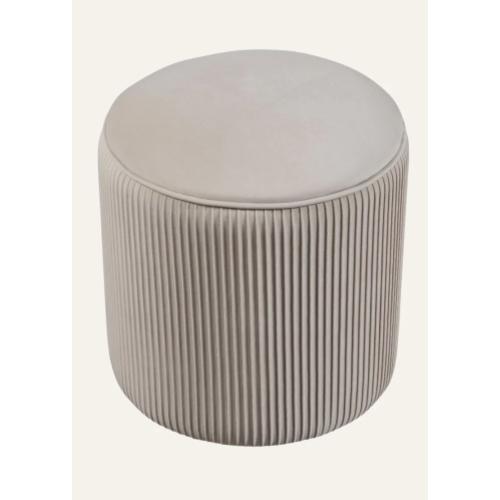 Archiology Quinn Ottoman - Modern Pumpkin-Shaped Design Taupe