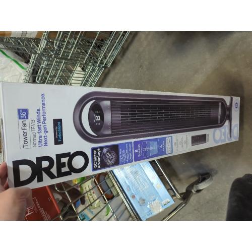 Dreo Tower Fan for Bedroom, 90° Oscillating Standing Fans for Room with 4 Speeds, 3 Modes, 28dB Quiet for Sleep, 25ft/s Velocity, 8H Timer, Remote, Living Room, Office, Home, Black, TF117