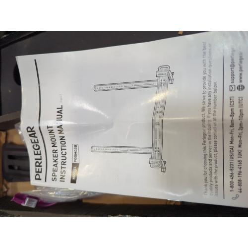 Black Perlegear Soundbar Mount, Sound Bar Mount with Holes/Without Holes, Sound Bar Mounts Under TV up to 15 lbs, Non-Slip Base Holder Extends 3.5” to 6”, Attach Speaker to TV or Wall