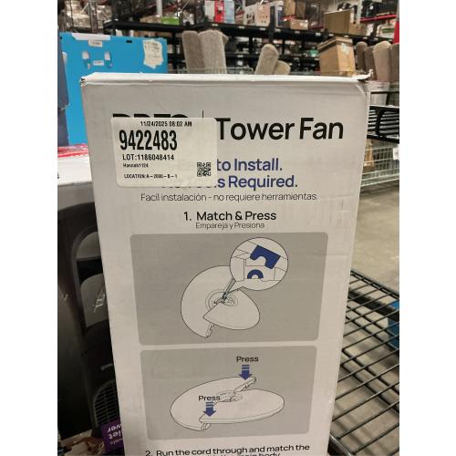 Dreo Nomad 36 Quiet Bladeless Oscillating Tower Fan Black/Silver