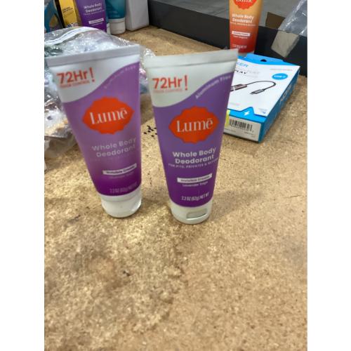 Lume Whole Body Women's Deodorant - Invisible Cream Tube - Aluminum Free  2 pack