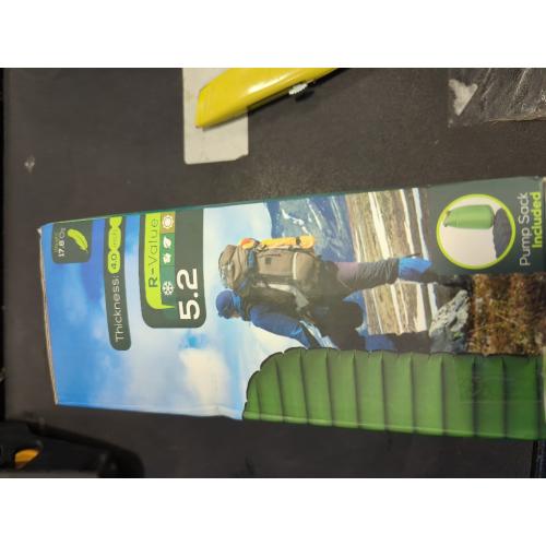 Green and Black Gear Doctors Ultralight 17oz Camping Sleeping pad ApolloAir - Compact, Warm 5.2 R-Value 4 Season Air Mattress, Perfect for Backpacking, Hiking - Lightweight Inflatable & Compact Sleep Pad