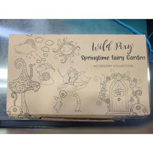 WILD PIXY Baby Miniature Fairy Garden Set – Springtime Fairy Accessories Kit with Gorgeous Fairies and Animals, Indoor/Outdoor Figurines in Designer Gift Box, Perfect for Garden Decor