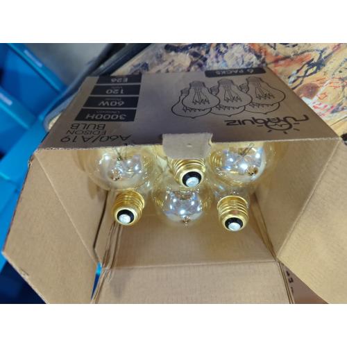 Jslinter 6-Pack Edison Light Bulb 60 Watt, Dimmable A19 Antique Vintage Old Fashioned E26 Incandescent Light Bulbs, Amber Warm White