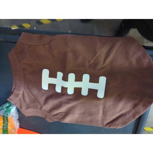 Petitebella Rugby Print Puppy Dog Shirt (Brown, Medium)