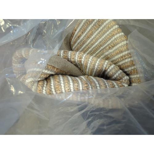 FRELISH DECOR Large Rug Wool and Jute Premium Handwoven Chunky Stripes Rug - Contemporary Area Rug for Living Room Bedroom