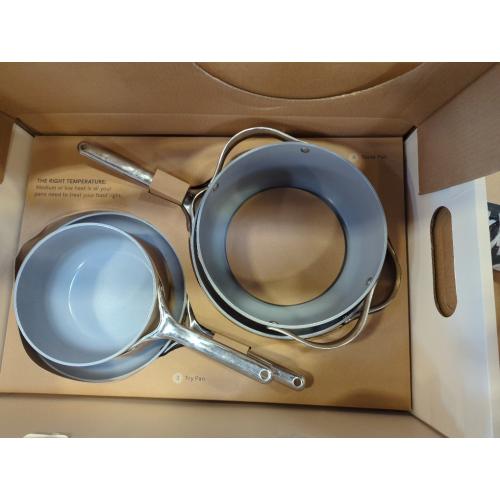 9-Piece Ceramic Nonstick Cookware Set in Cream