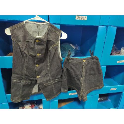 Size M ....acelyn Women’s Business Casual Outfits 2 Piece Denim Set Sleeveless Blazer Vest & Short Set Jeans Two Piece Outfits