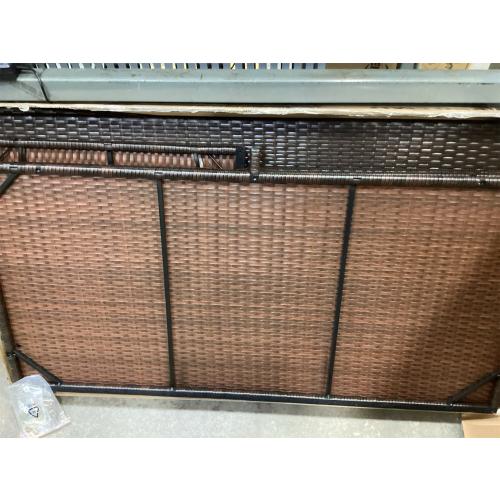 Poolside Float Storage Organizer, Outdoor Wicker Rattan Pool Float Holder Storage Rack for Basket Box Patio Pool Storage Caddy with Rolling Wheels for Pool Toy Noodles Equipment Accessroies (Brown)