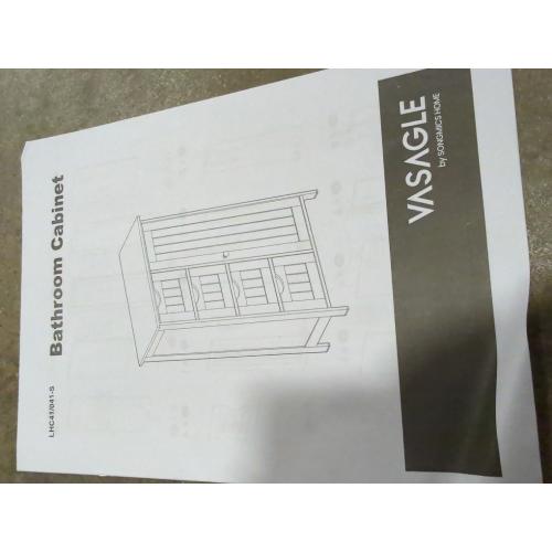 Manhattan White Floor Storage Cabinet, Cabinet Freestanding, with 4 Drawers, Adjustable Shelf