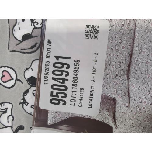 Peanuts Snoopy Twin Sheet Set Grey