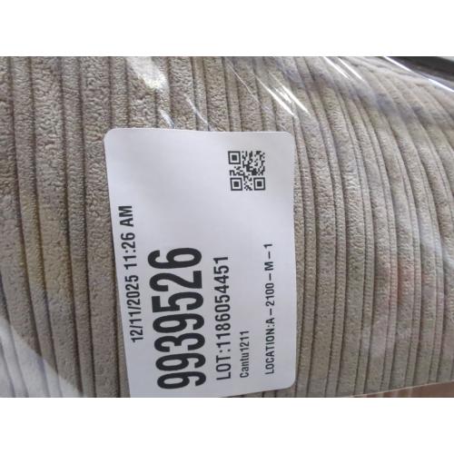 Queen Madison Park Cozy Comforter Set Casual Blocks Design All Season, Matching Bed Skirt, Decorative Pillows, Dallas Corduroy, Taupe Brown, 7 Piece