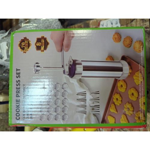 Upgraded Cookie Press Gun, Stainless Steel Spritz Cookies Press Kit With 20 Discs 4 Tips, Food-Grade Baking Machine for DIY Christmas Cookies Maker, Cake Decorating And Holiday Parties