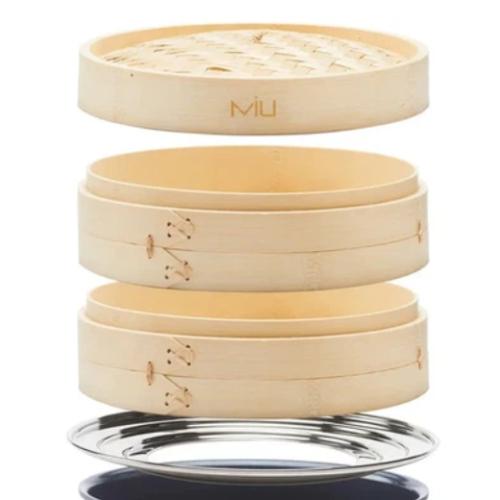 MIU 10 2-Tier Bamboo Steamer Basket 10 NEW