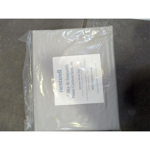 Dove, Queen set Nestwell Pima Cotton Sateen 500-Thread-Count Queen Sheet Set in Dove