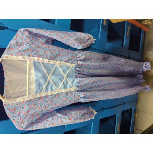 Meland Pioneer Dress for Girls - Colonial Floral Costume with Bonnet, Apron & Purse, Pionner Outfit for Girls 3-10 Years